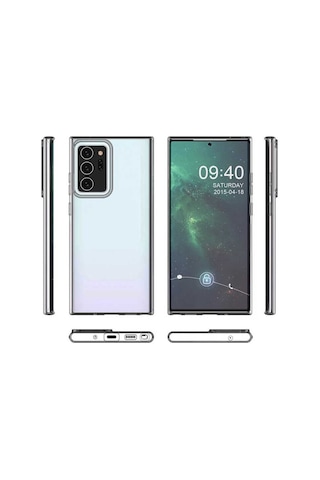 Samsung Uyumlu Galaxy Note 20 Ultra Kılıf Şeffaf Silikon Hibrit Case Renksiz