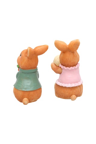 2pcs Paskalya Tavşanı Figürine Süsler, Şenlikli Atmosfer Ekleme Masa Masası Centerpieces Callyard Bahçesi Ev Dekorasyonu