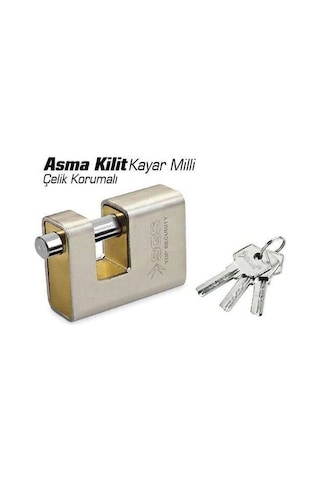 Sgs Yassı Asma Kilit Kayar Milli Çelik Korumalı 90mm Sgs1372