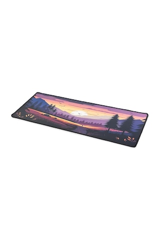 Büyük Oyuncu Mouse Pad 300x700 Mm, Günbatımı Temalı Mikro Kumaş Yüzeyli Desenli Mousepad, Kaymaz Kauçuk Tabanl