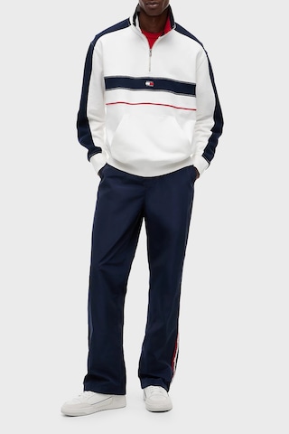 Tommy Jeans Pamuk Regular Fit Yarım Fermuarlı Dik Yaka Sweat Erkek Sweat Dm0dm23244 Ybl Beyaz