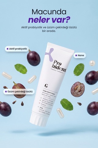 Probident Üzüm Çekirdeği Özütü İlaveli Probiyotik Diş Macunu 75 ML