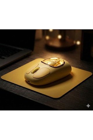 Pikacu Detaylı Sevimli Bluetooth Kablosuz Mouse Şarjlı Sessiz Çift Mod Diğer