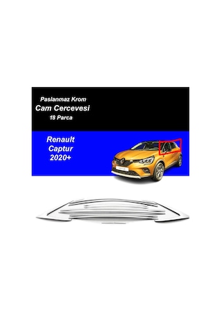 Renault Captur Cam Çıtası Komple Set Çerçevesi Kromu Nikelajı 2020 Sonrası