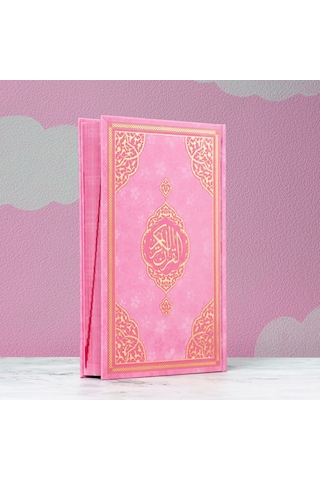 Furkan Kız Çocuklar İçin Pembe Renk Özel Baskı Kuranı Kerim