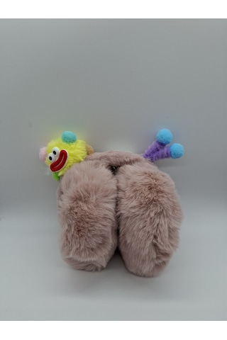 Kervan Pazarı Çocuk Peluş Katlanabilir Figürlü Kışlık Kulaklık Koyu Pembe