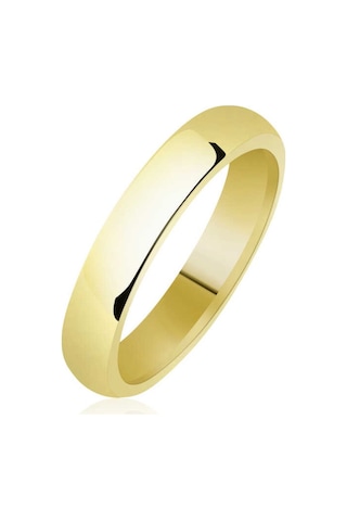 4 Mm Düz Bombeli Gold Gümüş Alyans (510933842)