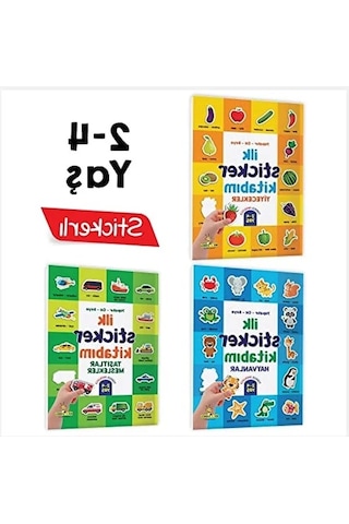 Yapıştır-çiz-boya İlk Sticker Kitabı - 2-4 Yaş Açık Ahşap