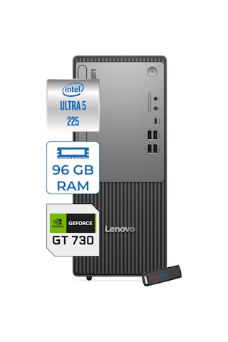 Lenovo ThinkCentre Neo 50T Gen 6 13BD007UTR25P33 Ultra 5 225 96 GB 1 TB SSD GT730 W11P Masaüstü Bilgisayar + USB Bellek