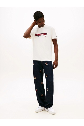 Tommy Hilfiger Tjm Normal Kesim Aplikeli Grafik Baskılı Erkek Beyaz T-shirt Dm0dm22719ybh Beyaz