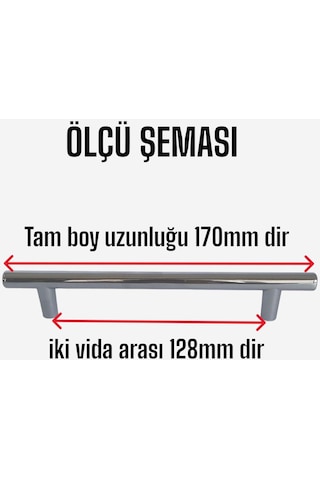 Boy Kulp Krom 128 Mm Kulp Mobilya Mutfak Dolabı Çekmece Dolap Kapak Kulpu Kulbu Metal Kulpları