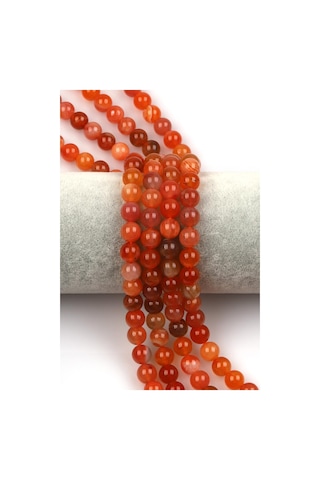Karnelyan Akik Doğal Taş Dizi 8 Mm Küre Kesim Turuncu