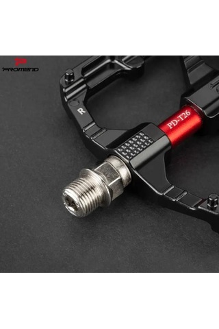 Promend T26 Çift Kovanlı Alüminyum Geniş Platform Du Peilin Rulman Bisiklet Pedalı Siyah