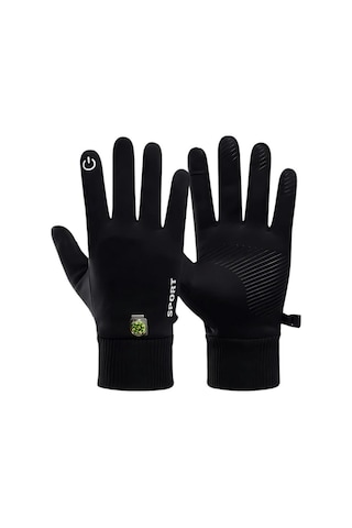 Single Sword Uzun Parmaklı Dokunmatik Parmak Özellikli Pusula Ve Termometreli Eldiven L-siyah