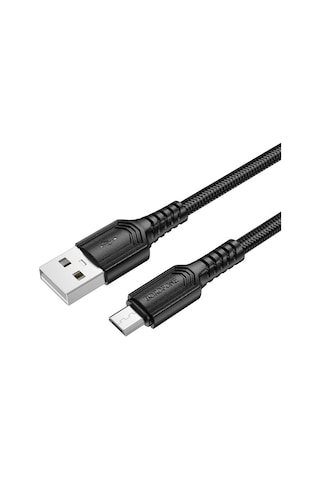 Borofone Bx116 1m 2.4a Usb'den Micro Usb'ye Belirli Şarj Veri Kablosu Siyah
