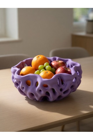 Organik Delikli Dekoratif Kase Modern Şık Hafif Dayanıklı Ev Dekoru 20x9 Cm