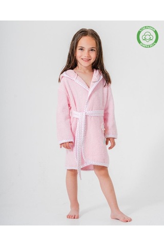 Çiçekli Bornoz Pembe Pembe