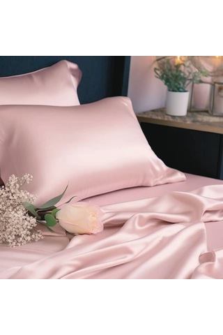 Antibakteriyel Terletmeyen İpek Saten Yastık Kılıfı 2'li 50x70 Pembe Pembe