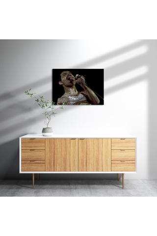 Cakasepetim Freddie Mercury Üzerinde Şarkı Sözleri Ahşap Mdf Tablo