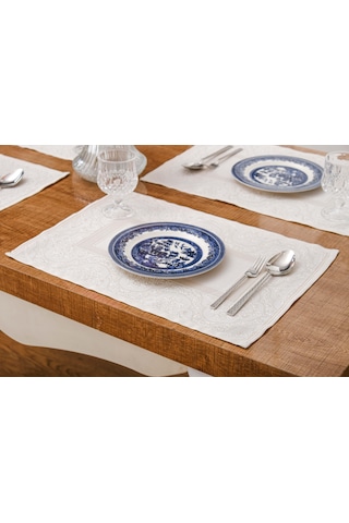 Finezza Roma Jakar Polyester Kumaş Bej Amerikan Servis 33x46 cm Bej 4 Ad.-1384 Bej