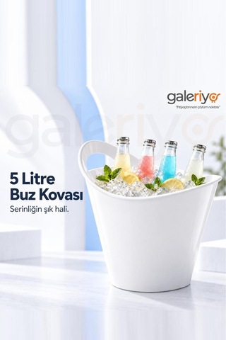 Galeriyo 5 Lt. İçecek Ve Buz Kovası Taşınabilir Beyaz