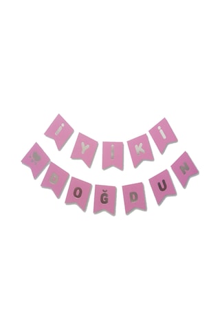 Pembe Gümüş Doğum Günü Süsü Iyi Ki Doğdun Yazı Banner