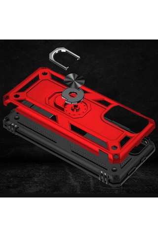 Xiaomi Redmi Note 11t 5g Kılıf Zore Vega Kapak Kırmızı