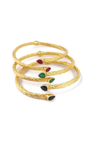 Altınbeyı 22 Ayar Altın Kelepçe Bilezik Yeşil Taşlı 11.50 Gram Aby22klp004