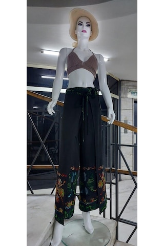 Eren Style Otantik Nakış İşlemeli Harem Şalvar Bulmaca Pantolon 103 Cm -8719 Siyah
