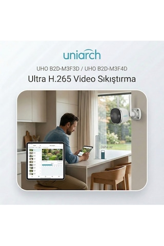 Uniarch Uho-b2d-m3f3d 3mp Hd Dış Mekan Bullet Wifi Kamera