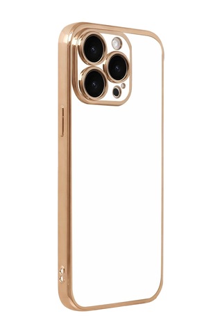 Newface Apple Uyumlu iPhone 15 Pro Max Razer Lensli Silikon Semeglbl - 58 - Gold