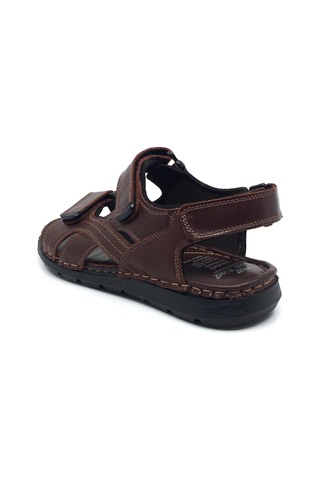 Luis Figo %100 Deri Ortopedik Yazlık Rahat Erkek Sandalet Terlik Yeni Sezon 40-44 Kahverengi
