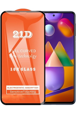 Samsung Uyumlu M31s Ekran Koruyucu 21d Tam Kaplayan Kırılmaz Cam Kavisli