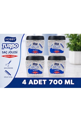 Hobby Turbo Saç Jölesi Extra Sert Uzun Süre Güçlü Tutuş 700 Ml X 4 Adet Hobby Turbo Saç Jölesi Extra Sert Uzun Süre Güçlü Tutuş 700 Ml X 4 Adet
