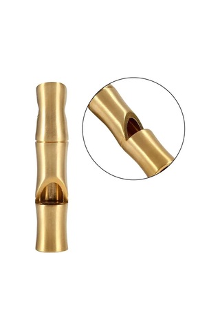 Konesam Brass Bambu Desenli Yüksek Sesli Kurtarma İshığı - Dış Etkinlikler, Kamp, Dağcılık İçin Dayanıklı Anahtarlık Takımı Altın