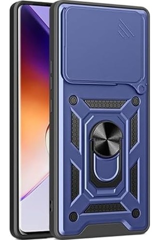 İnfinix Note 40 Pro 5g İle Uyumlu Kılıf Magnetik Standlı Kamera Korumalı Sürgülü Kapak