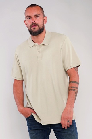 Gabria Polo Yaka Erkek T-shirt Taş