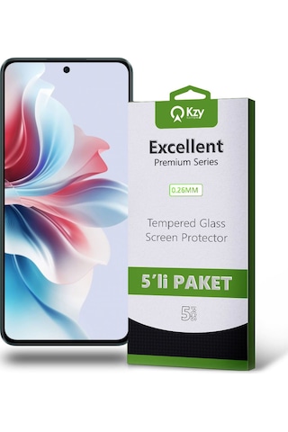 Oppo Reno 11f İle Uyumlu Temperli Ekran Koruyucu Kırılmaz Cam Ekonomik 5'li Paket