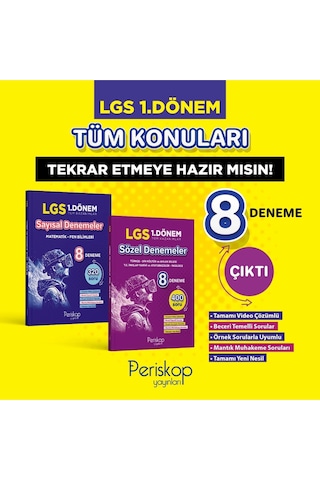 Lgs 1. Dönem Sözel 8 Li Denemeler Türkçe,din,inkılap,ingilizce