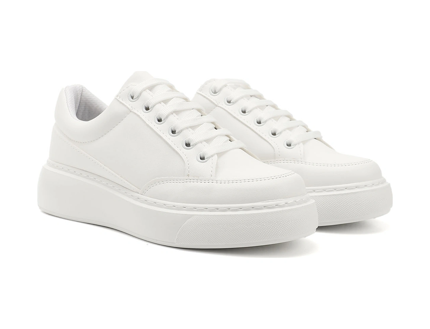 Gönderi(R) Gönderi R Kadın Beyaz Bağcıklı Dolgu Taban Comfort Sneaker Ddza82535655 Beyaz
