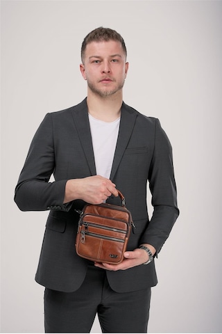 Ççs 31603 Hakiki Deri Askılı Çanta Kahve