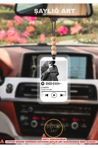 Kişiye Özel Spotify Qr Kodlu Araç Ayna Süsü , Aksesuar - Yazı /isim Eklenebilir Fotoğraf Hediyeli