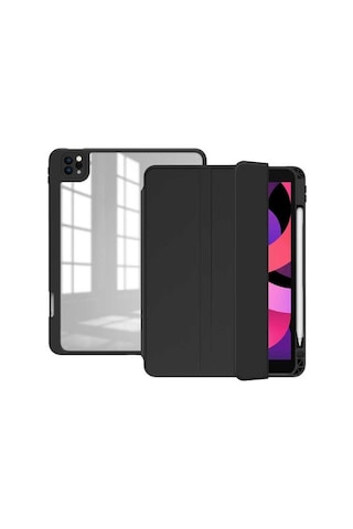 Apple Uyumlu iPad Pro 12.9 5. Nesil 2021 Kılıf Kalem Bölmeli Şeffaf Case