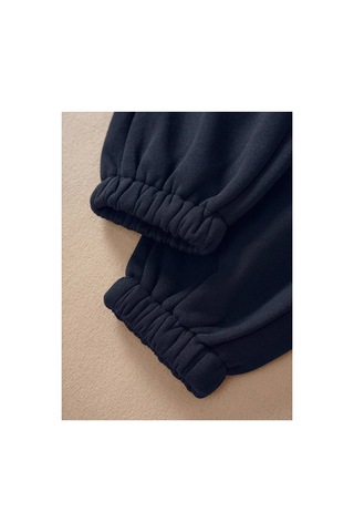 Tarzsokak Essnce Solid Drawstring Waist Thermal Lined 4 Mevsim Eşofman Lacivert