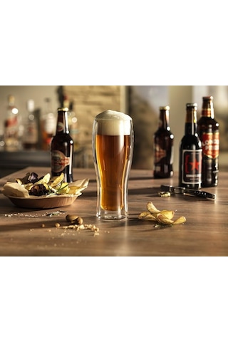 Zwıllıng Sorrento Çift Camlı 2'li Bira Bardağı, 414 Ml, Cam, Şeffaf Cam