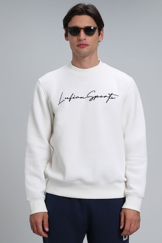 Lufian Erkek Sweatshirt 112030125 Kırık Beyaz