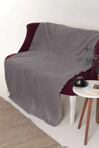 Fitilli Koltuk Örtüsü 170 X 210 Cm Koyu Gri