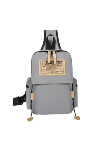 Büyük Kapasiteli Üniseks Çapraz Askılı Çanta-gri Gri