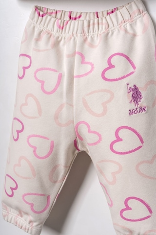 U.S. Polo Assn. Nakışlı Kız Bebek Beyaz Uzun Kol Pijama Takım Usb3261-c-v1 Usb3261-c-v1