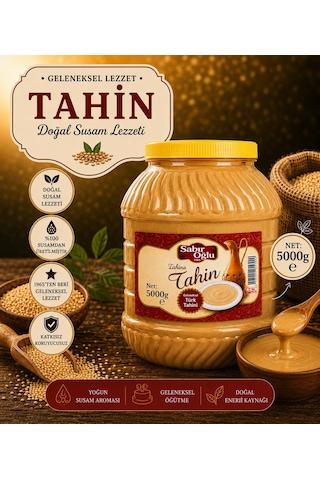 Sabıroğlu Tek Kavrulmuş Çiğ Beyaz Tahin 5 KG Sabıroğlu Tek Kavrulmuş Çiğ Beyaz Tahin 5 KG